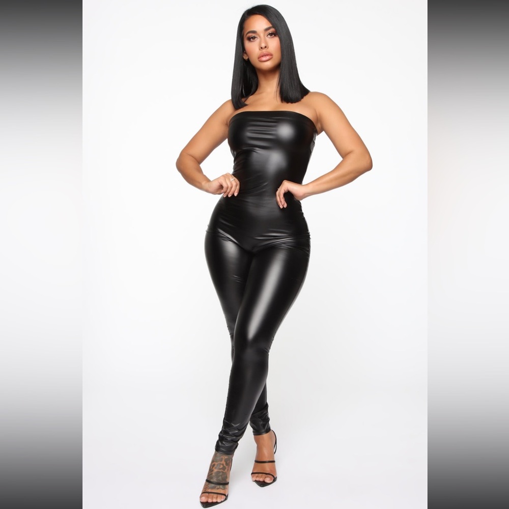 Buenos Aires PU Jumpsuit - Black
